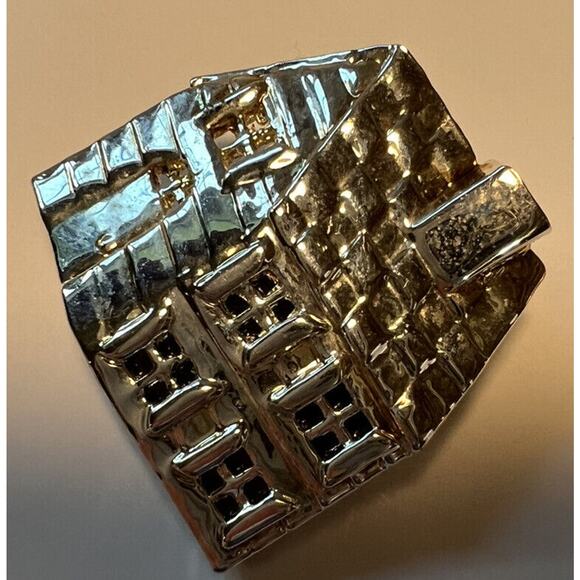 Pin Dan craft Gold Tone House Roof Windows Door Safety Pin 1.25 x 1.25 Inches - Picture 2 of 6